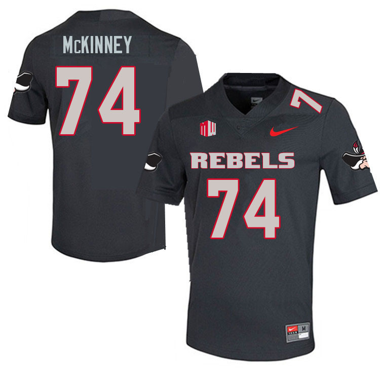 Men #74 Noah McKinney UNLV Rebels College Football Jerseys Sale-Charcoal - Click Image to Close